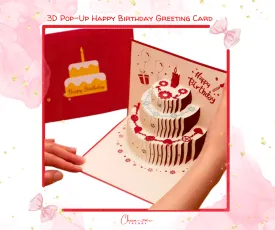 3D Pop-Up Happy Birthday Greeting Card🎂