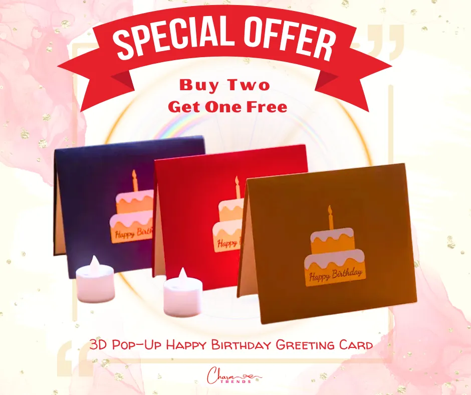 3D Pop-Up Happy Birthday Greeting Card🎂