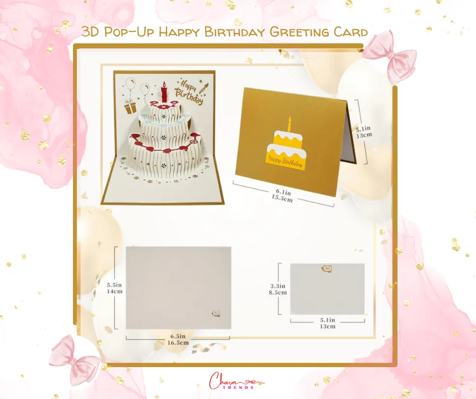 3D Pop-Up Happy Birthday Greeting Card🎂