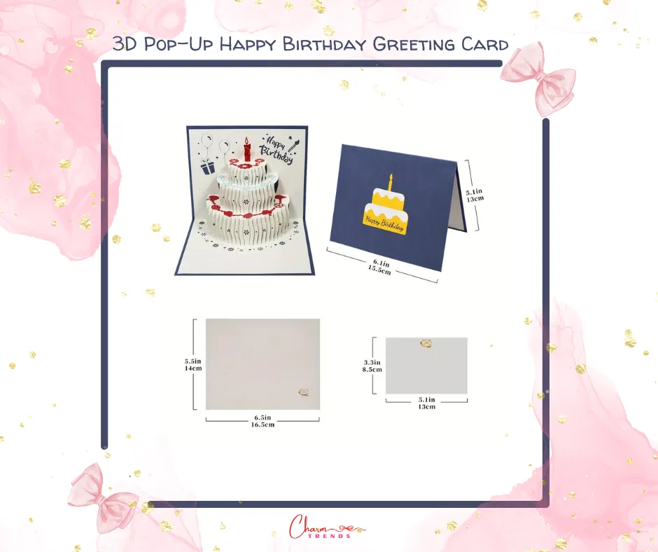 3D Pop-Up Happy Birthday Greeting Card🎂