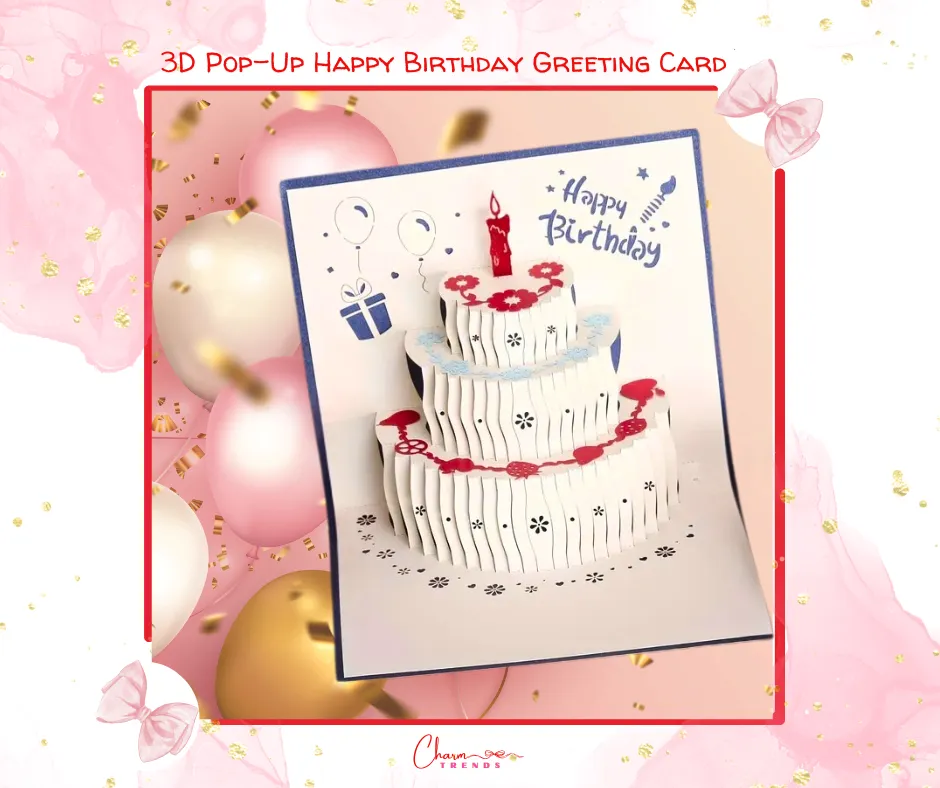 3D Pop-Up Happy Birthday Greeting Card🎂