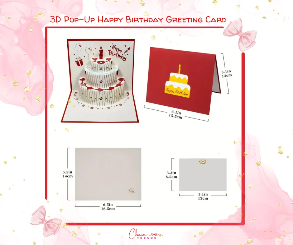 3D Pop-Up Happy Birthday Greeting Card🎂