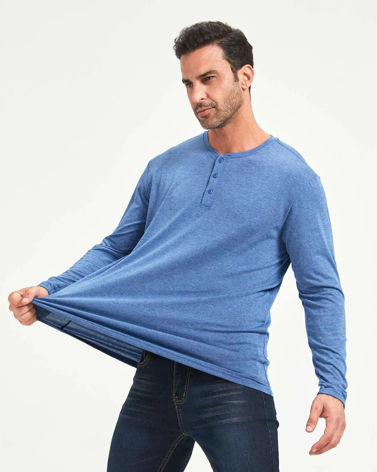 4Pack Mens Henley T-Shirts,Multipack Henley Short Sleeve Shirts,3 Button Tee Shirts Multi Color,Classic Casual T Pack