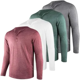 4Pack Mens Henley T-Shirts,Multipack Henley Short Sleeve Shirts,3 Button Tee Shirts Multi Color,Classic Casual T Pack