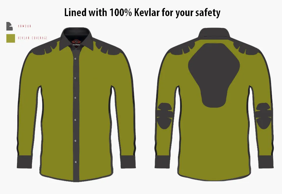 BGA Exo Protective Motorcycle Flannel Shirts Blue/Black