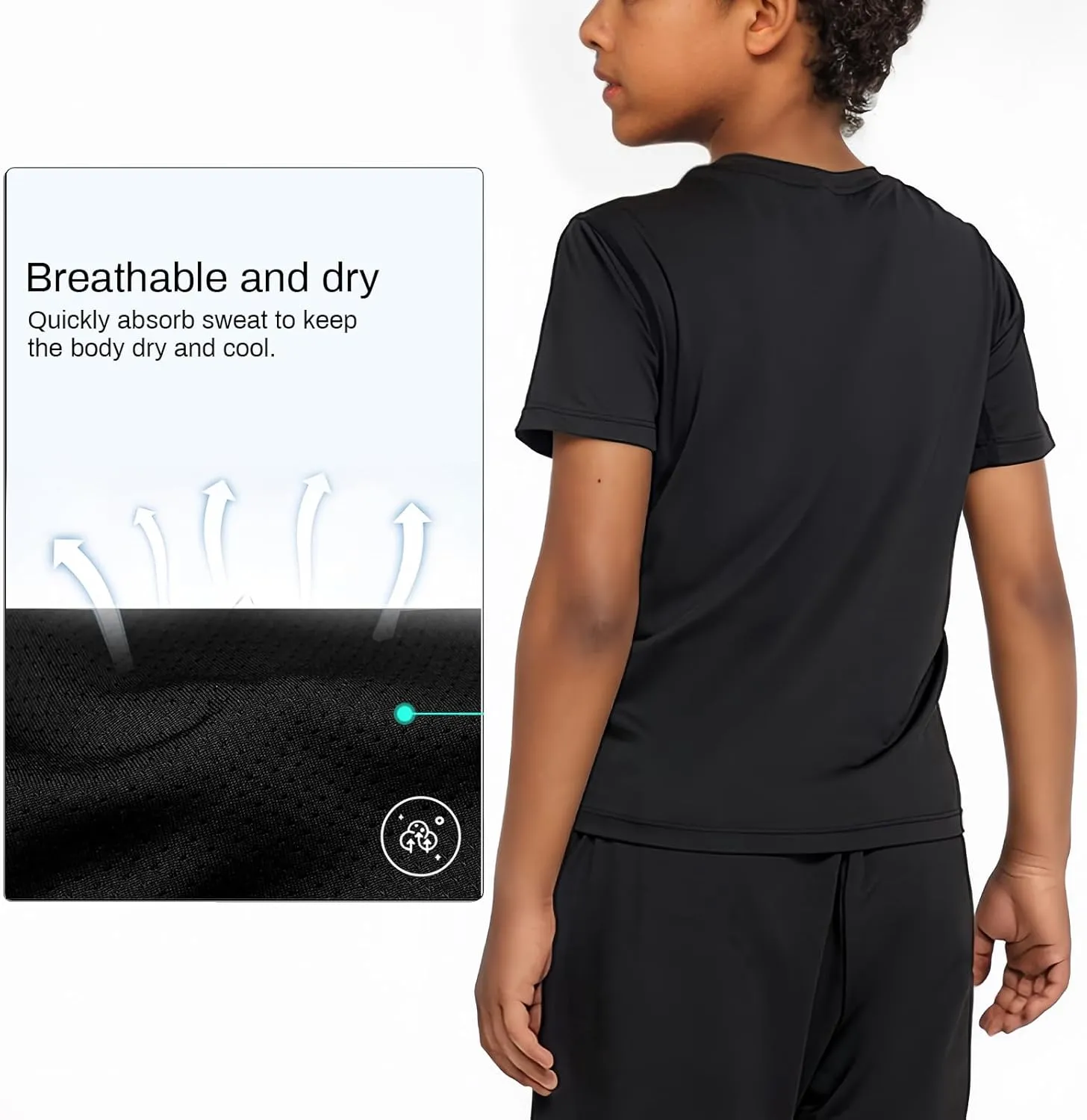 Boys Compression Shirt Short Sleeve Youth Athletic Undershirt Kids Quick Dry Athletic Base Layer T-Shirt for Sports