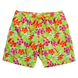 Boys Swim Trunks Boxer Brief Liner (sizes 6-14) | "Hibiscus"