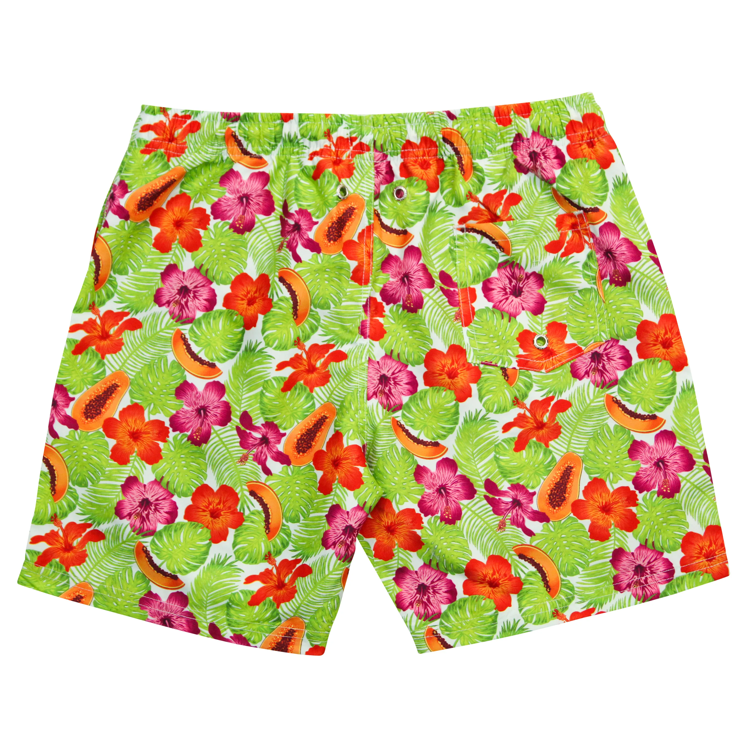 Boys Swim Trunks Boxer Brief Liner (sizes 6-14) | "Hibiscus"