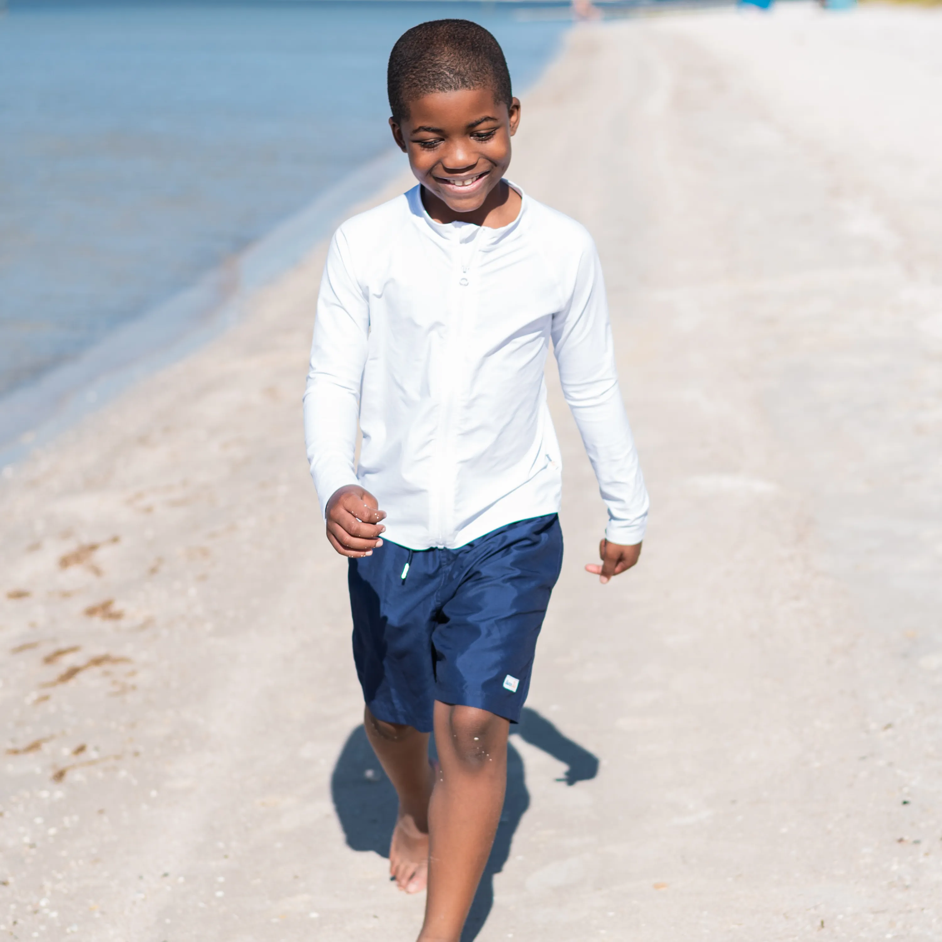 Boys Swim Trunks Boxer Brief Liner (sizes 6-14) | "Navy"