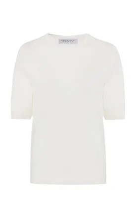 Brunner Knit T-Shirt in Ivory Cashmere Silk