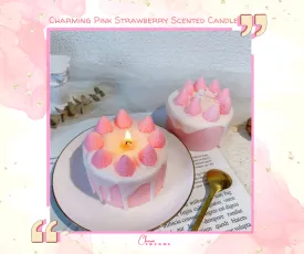 Charming Pink Strawberry Scented Candle🍓