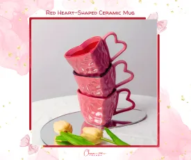 Charming Red Heart-Shaped Ceramic Mug ♥️💖