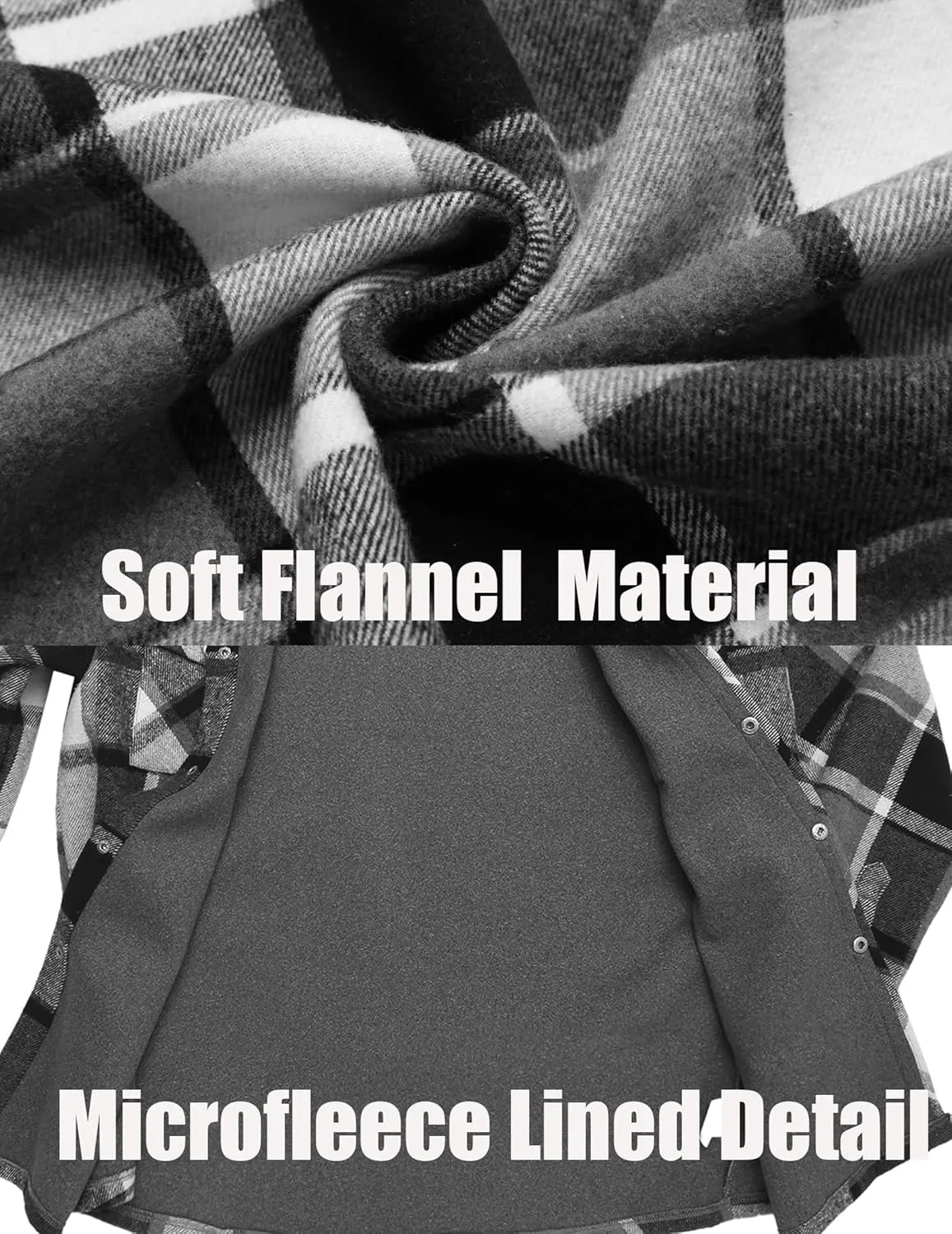 COOFANDY Mens Flannel Shirt Jacket Casual Button Down Plaid Shirt Jackets Warm Lined Sherpa Shacket with Pockets