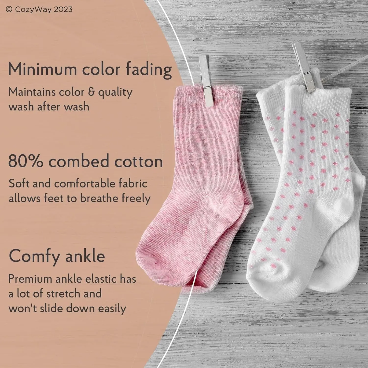 CozyWay Baby Ruffle Socks Baby Girl Turn Cuff Ankle Comfy Cotton Socks Infant - Multi Color - 12 Pack