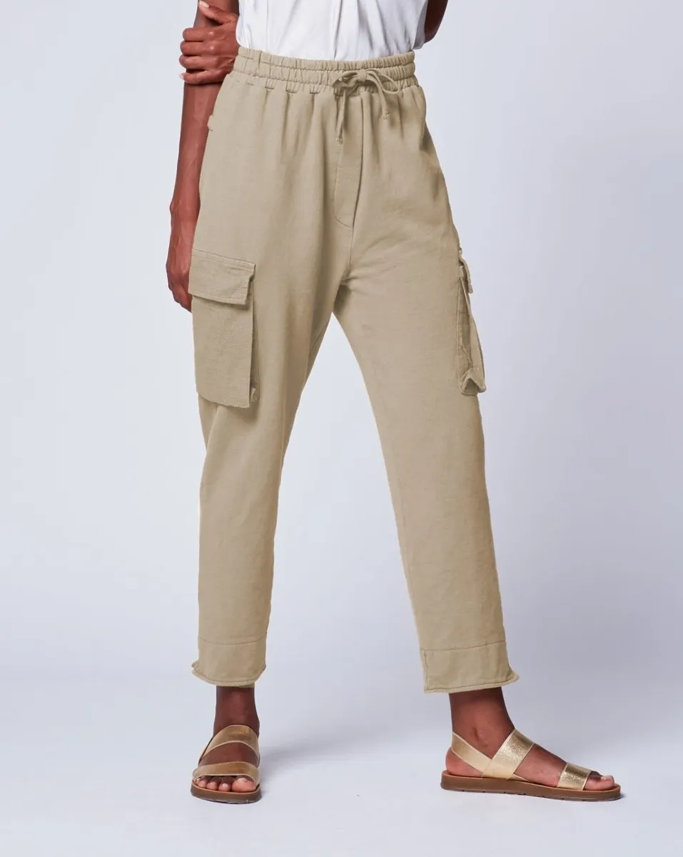 Drawstring Cargo Pants with Canvas Pockets