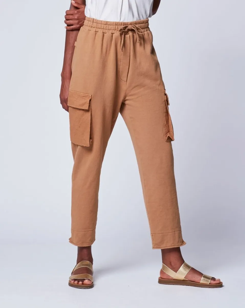 Drawstring Cargo Pants with Canvas Pockets