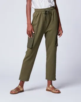 Drawstring Cargo Pants with Canvas Pockets