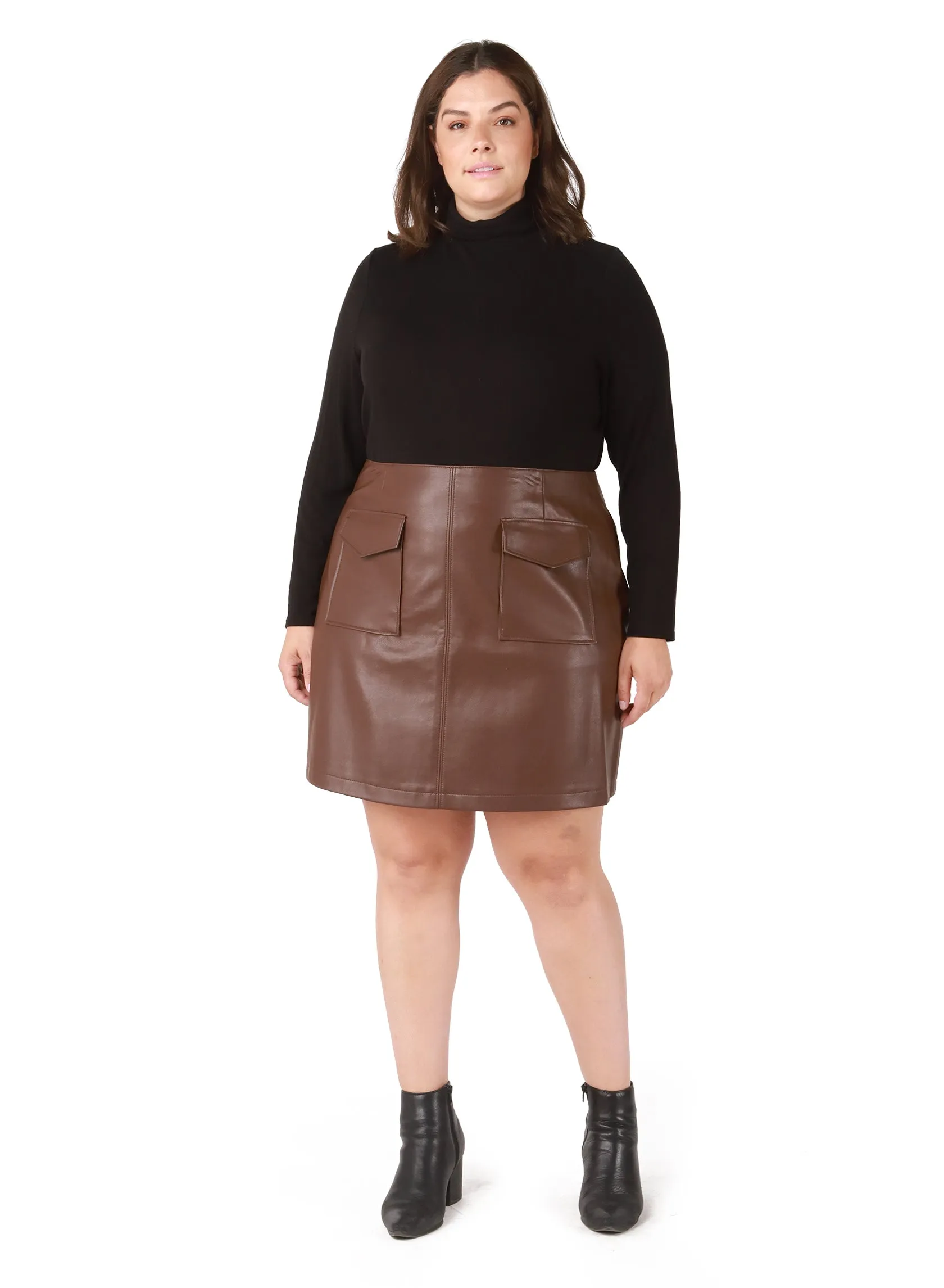 Faux Leather Mini Skirt