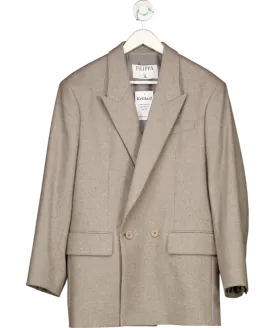 Filippa K Grey Double Breasted Flannel Blazer UK 8