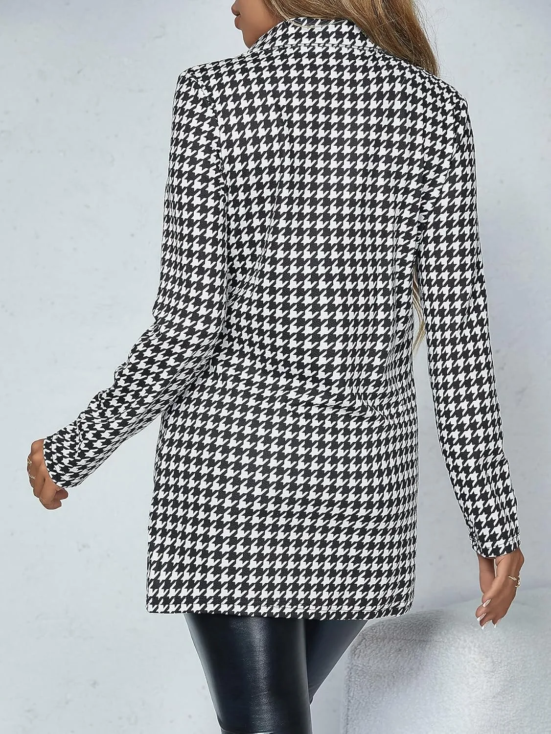 Floerns Women's Casual Work Office Open Front Striped Blazer