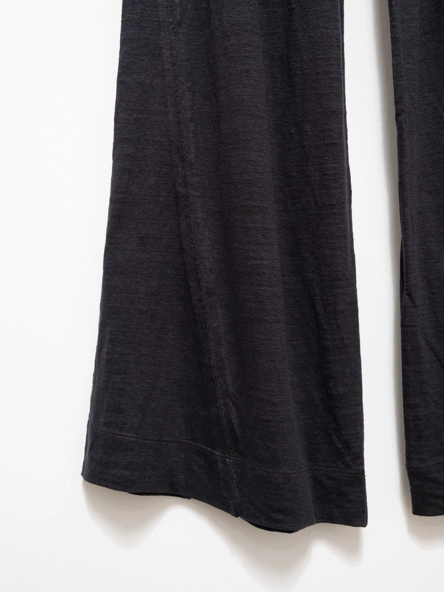 French Linen Jersey Wide Leg Pants - Charcoal Black