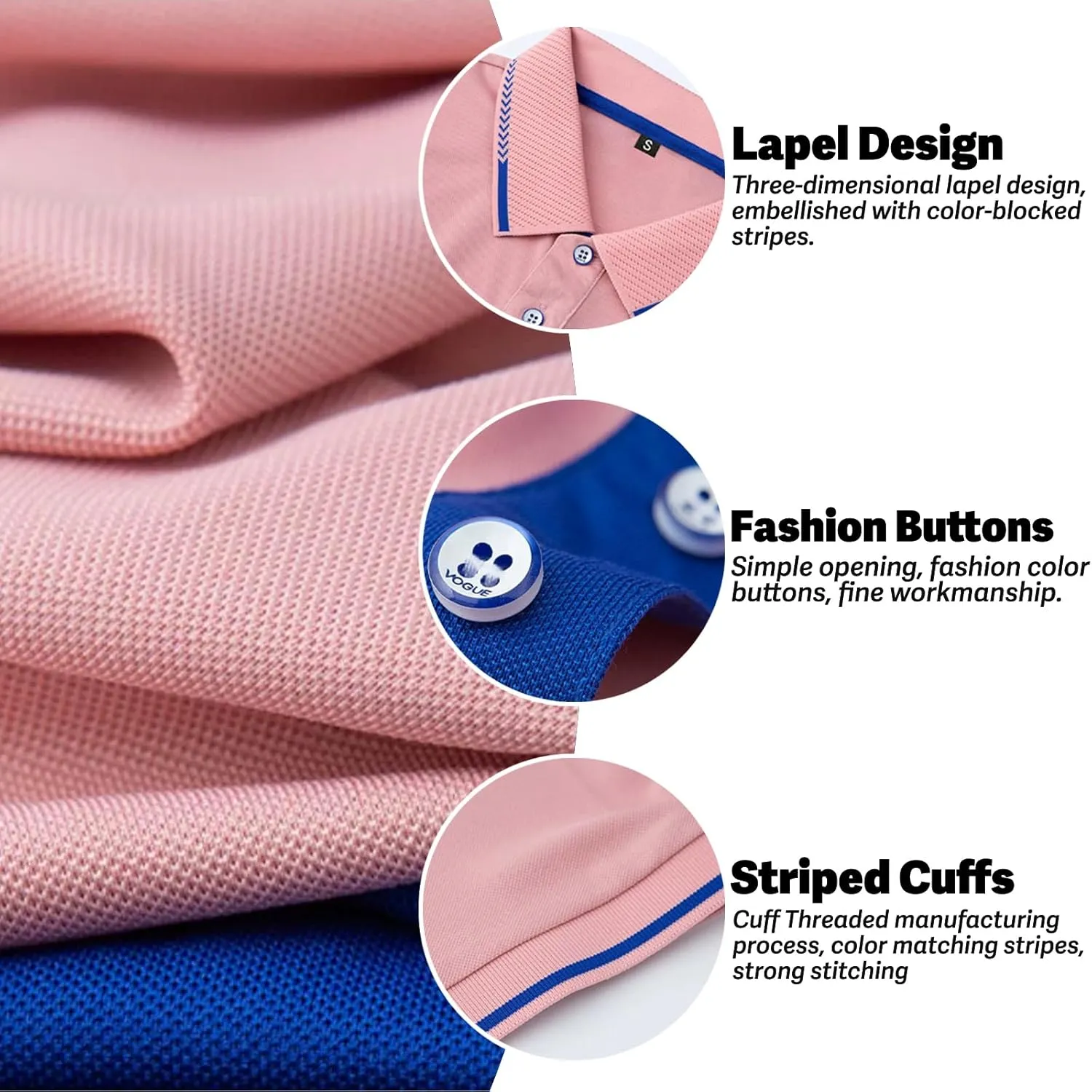 Golf Polo Shirts for Men Short Sleeve Quick Dry Performance Moisture Wicking