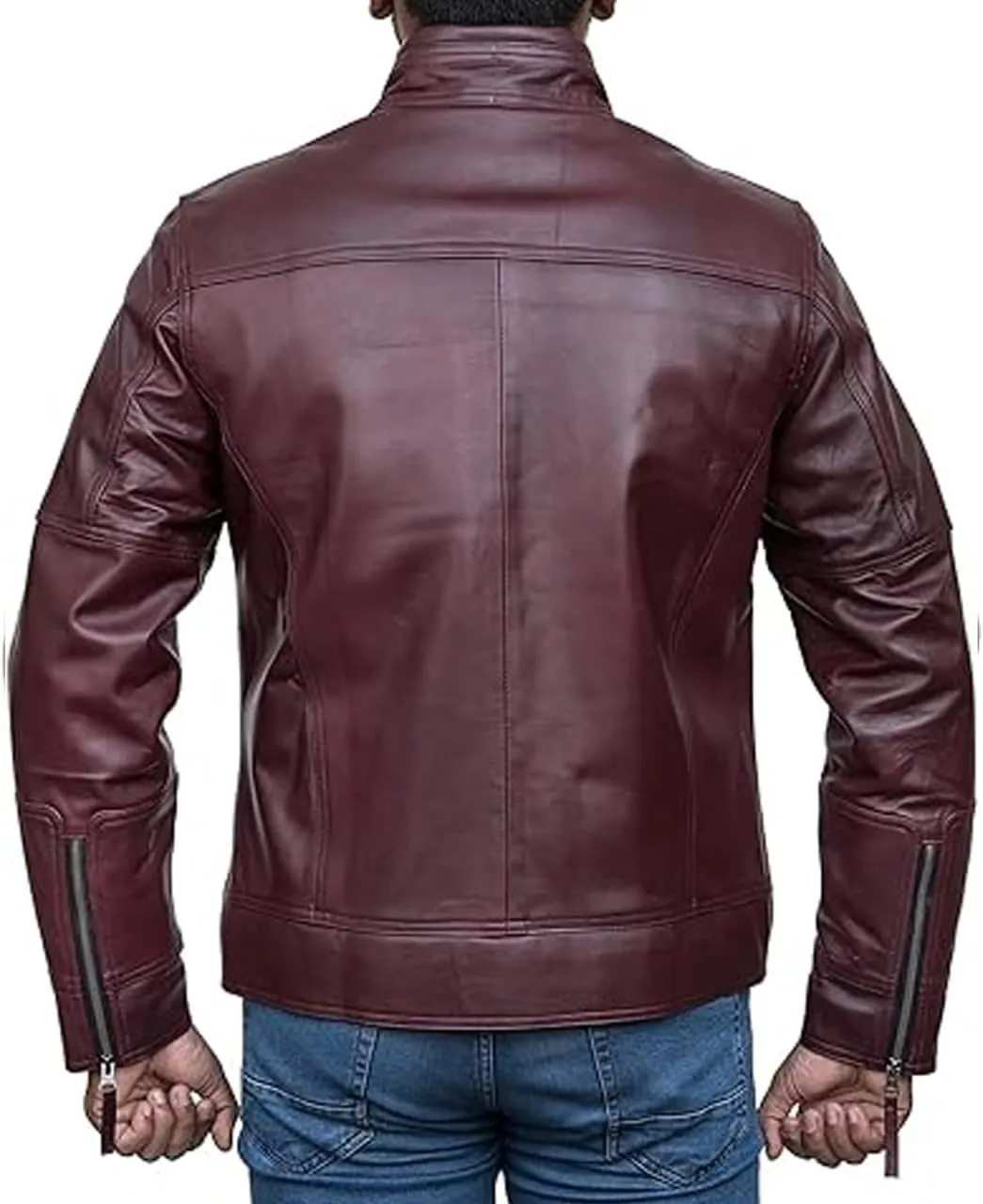 HIGOBO Cafe Racer Vintage Slim Fit Distressed Mens Motorcycle Biker Leather Jacket