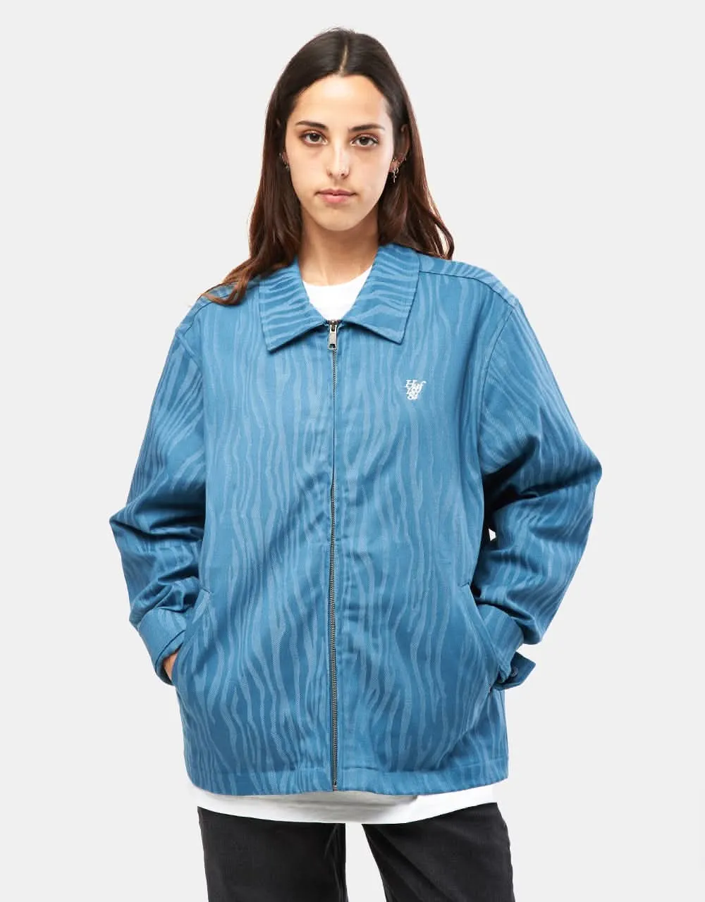 HUF Jacquard Tiger Work Jacket - Oil Blue