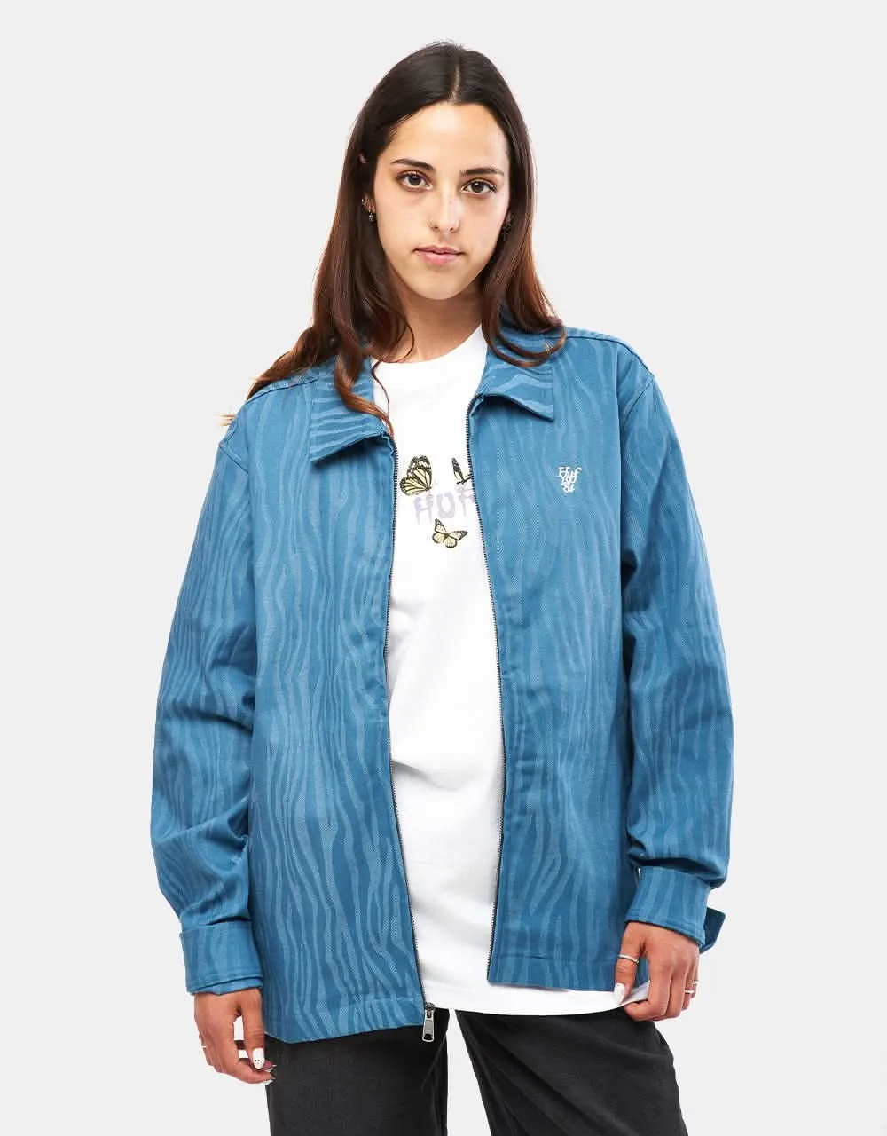 HUF Jacquard Tiger Work Jacket - Oil Blue