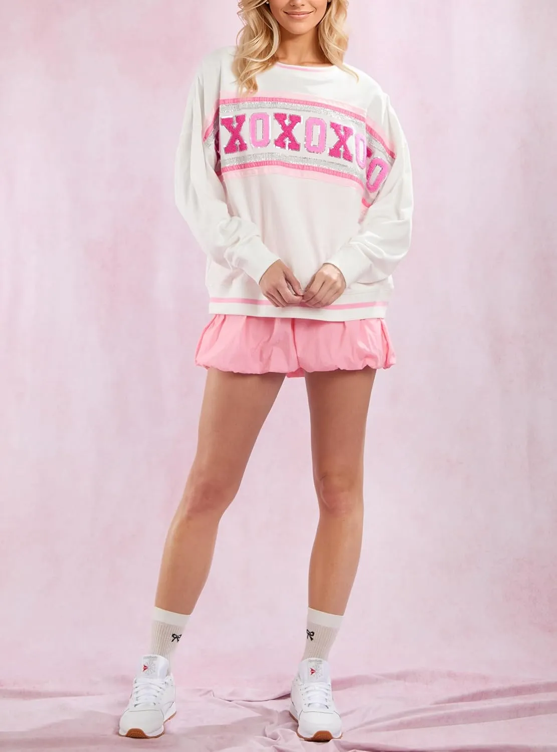 LILTWIST Cute Heart Graphic Sweatshirts Holiday Love Sweater Shirts for Women Sequin Cowboy Boots Long Sleeve Tops with Heart