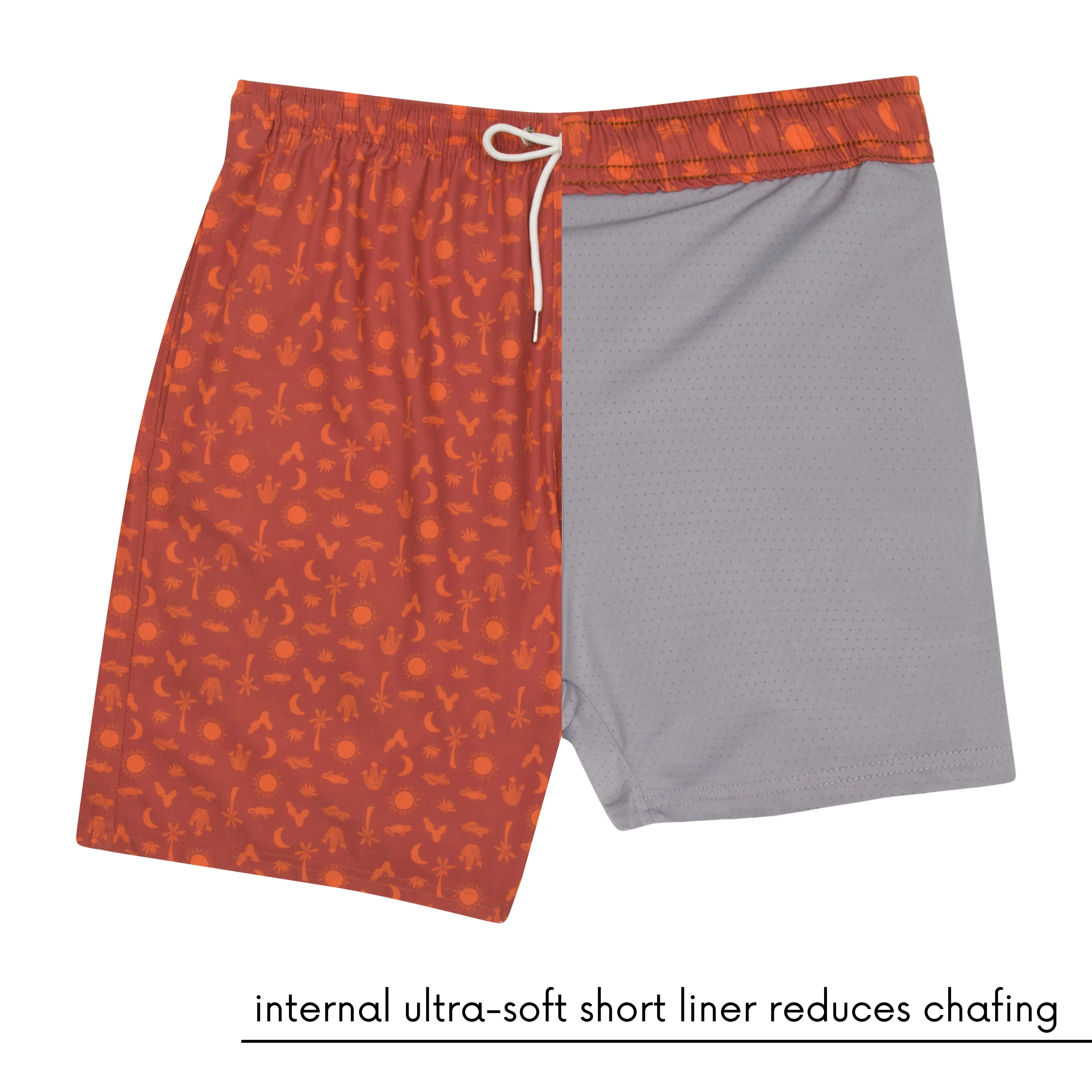 Men's 8" Swim Trunks Boxer Brief Liner | "Desert"