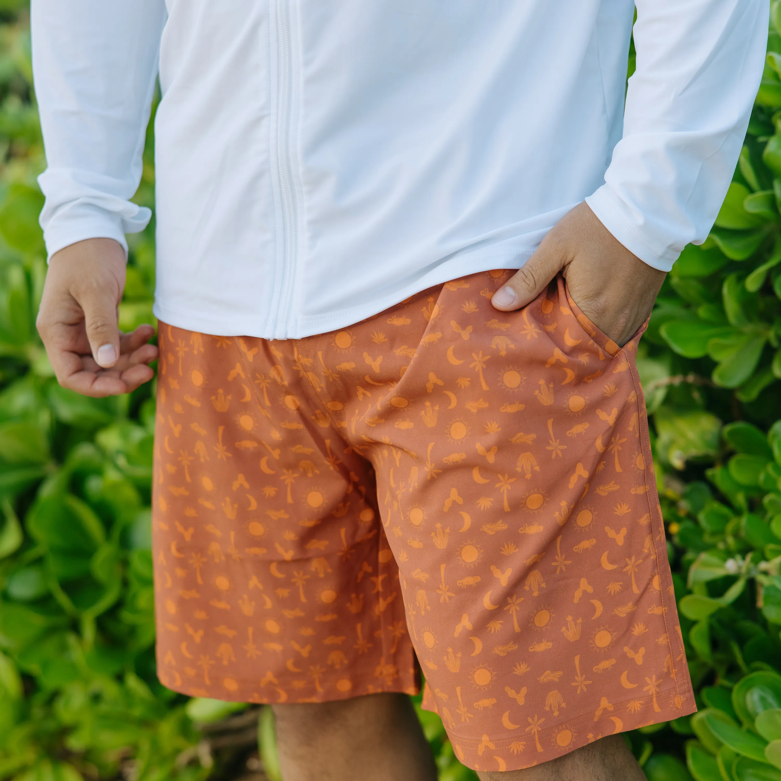 Men's 8" Swim Trunks Boxer Brief Liner | "Desert"