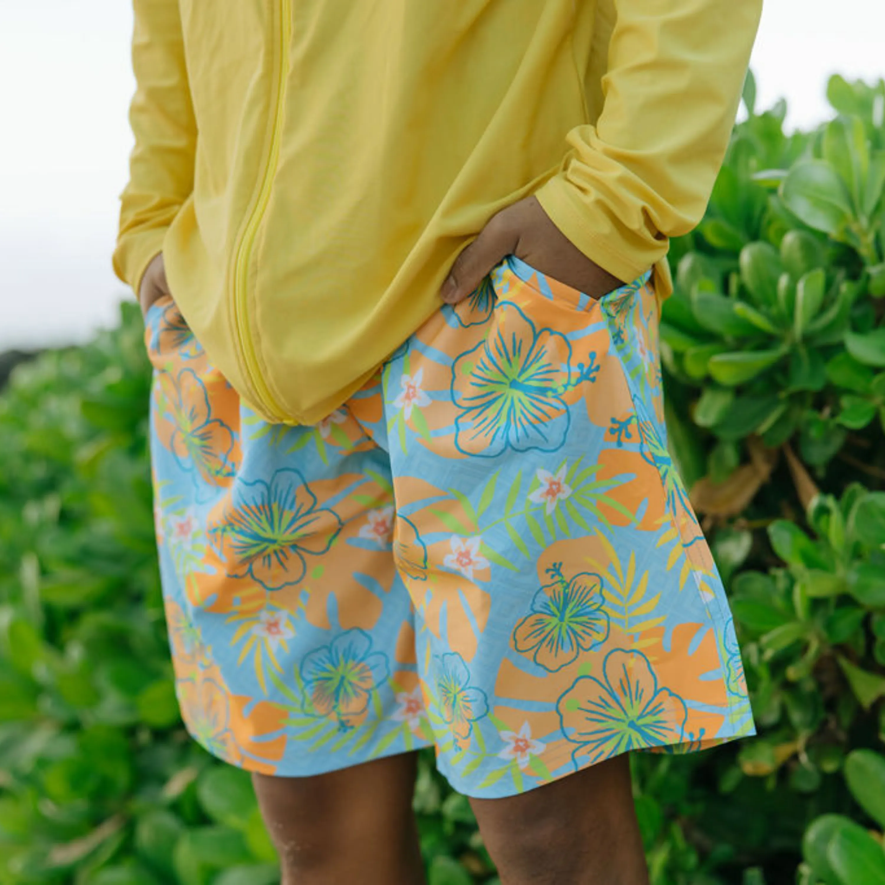 Men's 8" Swim Trunks Boxer Brief Liner | "Groovy"