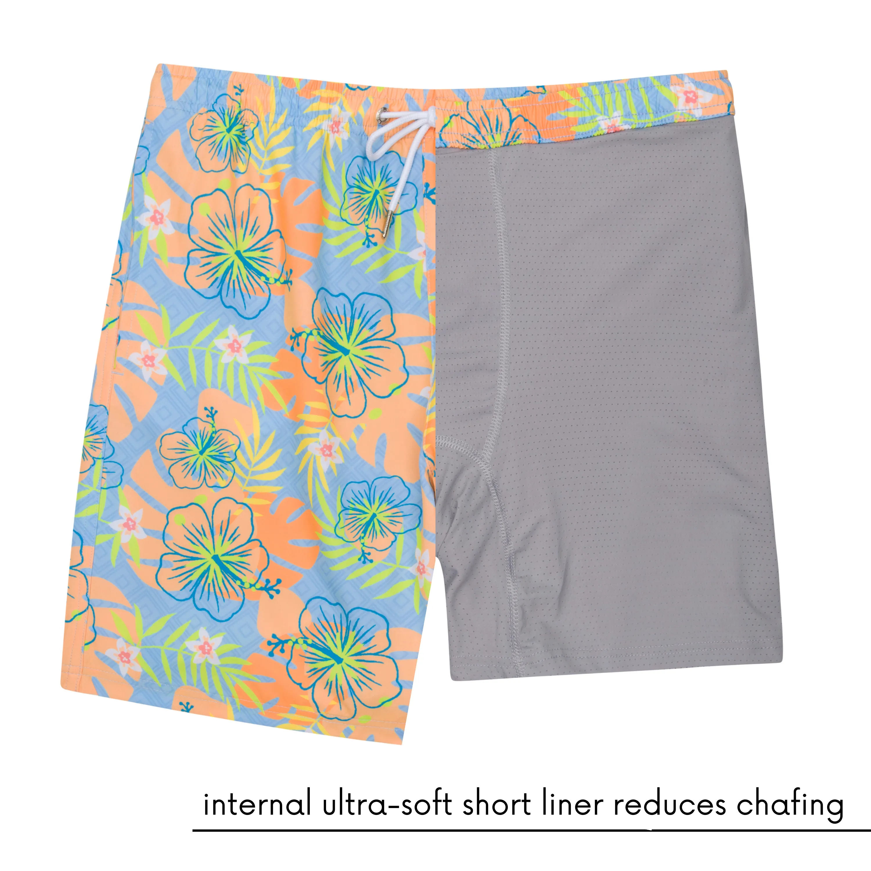 Men's 8" Swim Trunks Boxer Brief Liner | "Groovy"
