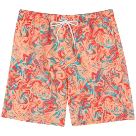 Men's 8" Swim Trunks Boxer Brief Liner | "Swirl"