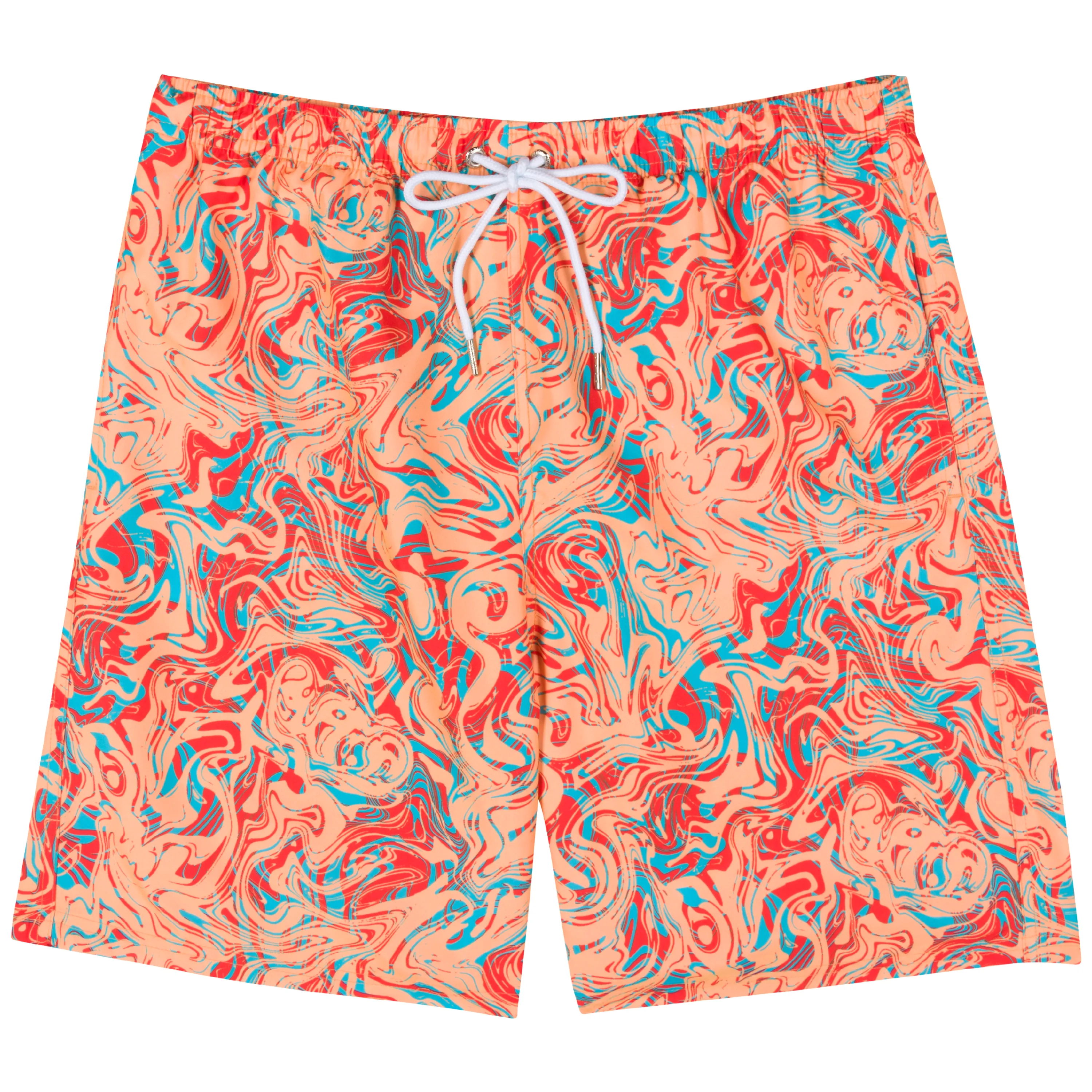 Men's 8" Swim Trunks Boxer Brief Liner | "Swirl"