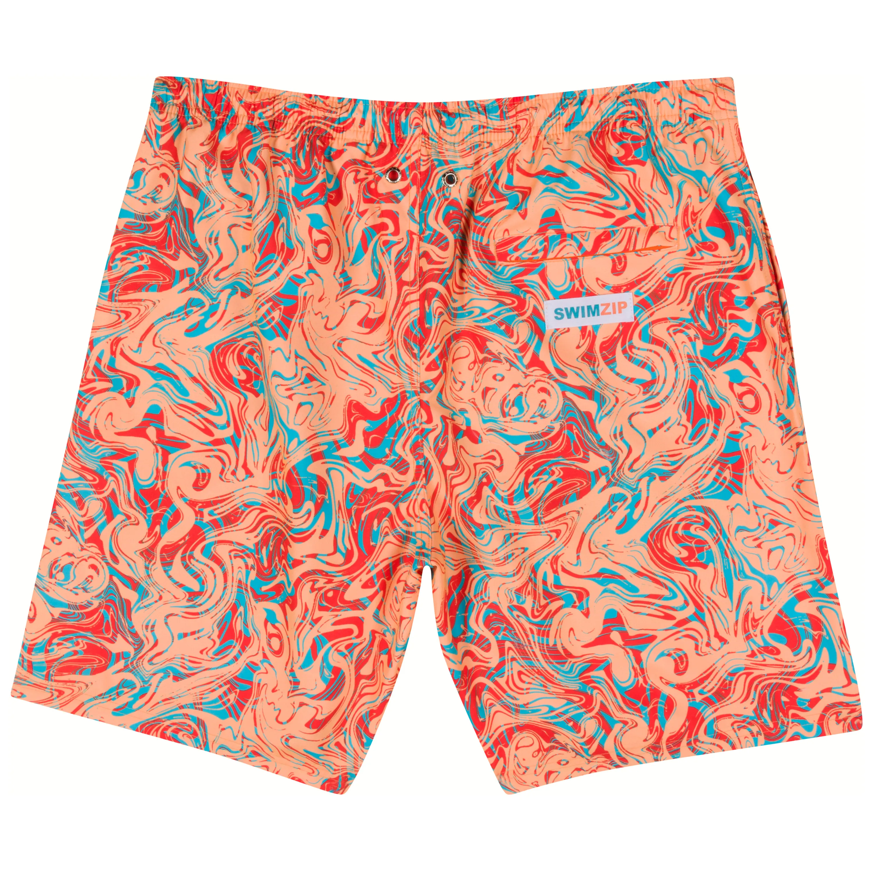Men's 8" Swim Trunks Boxer Brief Liner | "Swirl"