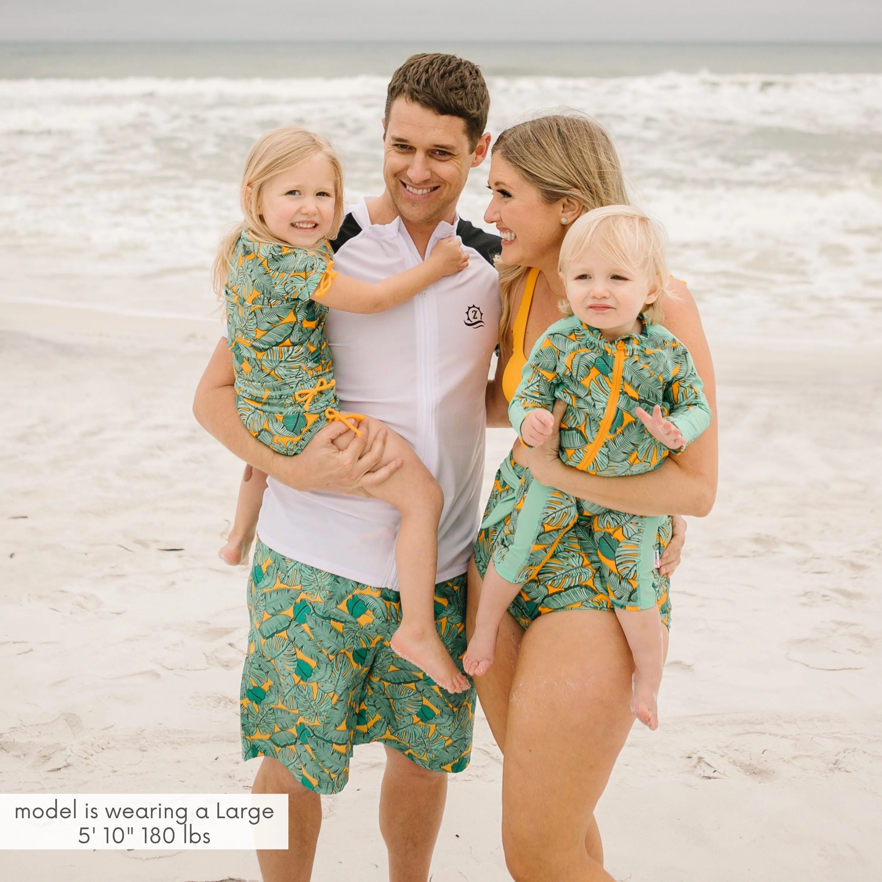 Men's 8" Swim Trunks Boxer Brief Liner | "The Tropics"