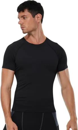 Men's Compression Shirts Short Sleeve Athletic Workout T-Shirts Sports Cool Dry Top Active Undershirt Performance Base Layer