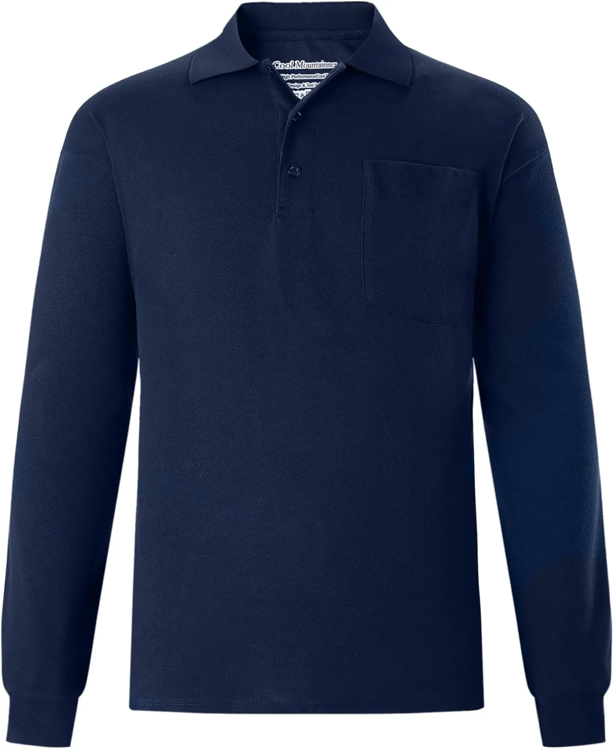 Men's Polo Shirts Long Sleeve Classic Quick Dry Moisture Wicking Tactical Golf Shirts for Men with Pocket Causal Athletic