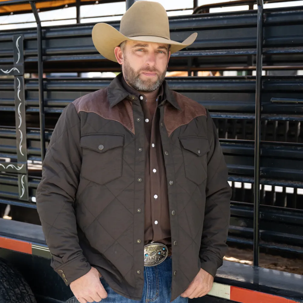 Men's Resistol Work Shirt Jacket in Brown R4F207-R00452
