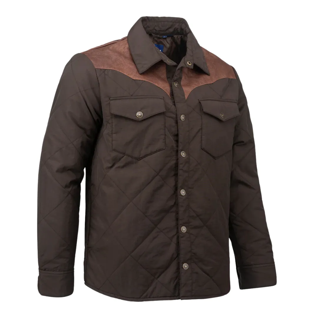 Men's Resistol Work Shirt Jacket in Brown R4F207-R00452