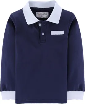 Mud Kingdom Boys Long Sleeve Pique Polo Shirt School Uniform