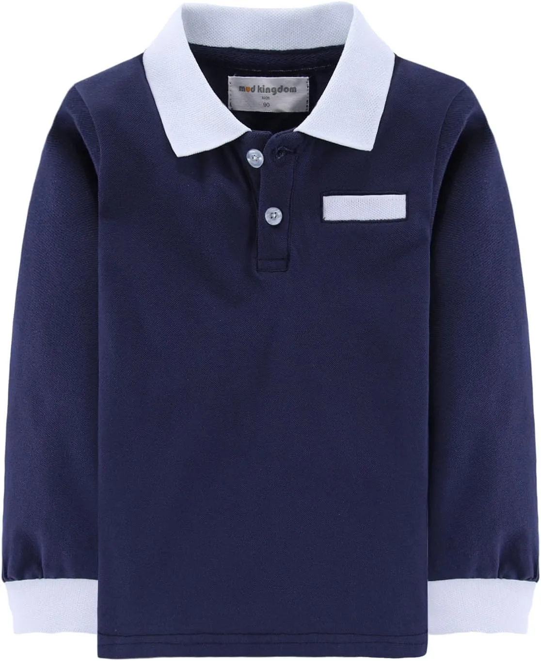Mud Kingdom Boys Long Sleeve Pique Polo Shirt School Uniform