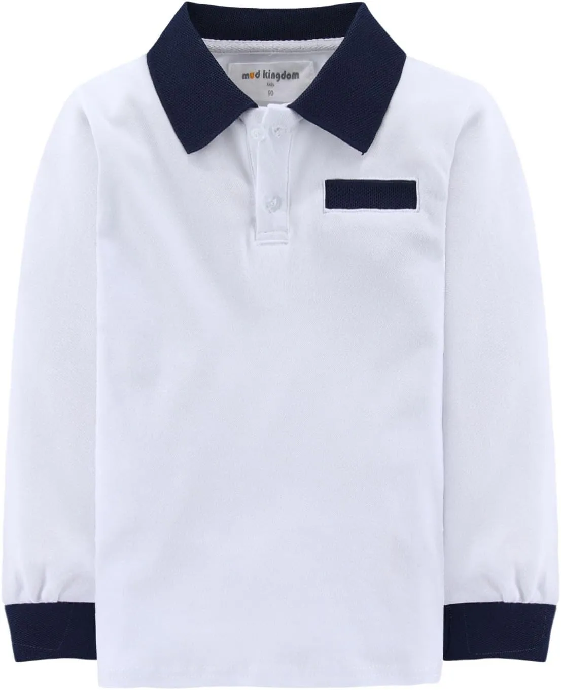 Mud Kingdom Boys Long Sleeve Pique Polo Shirt School Uniform