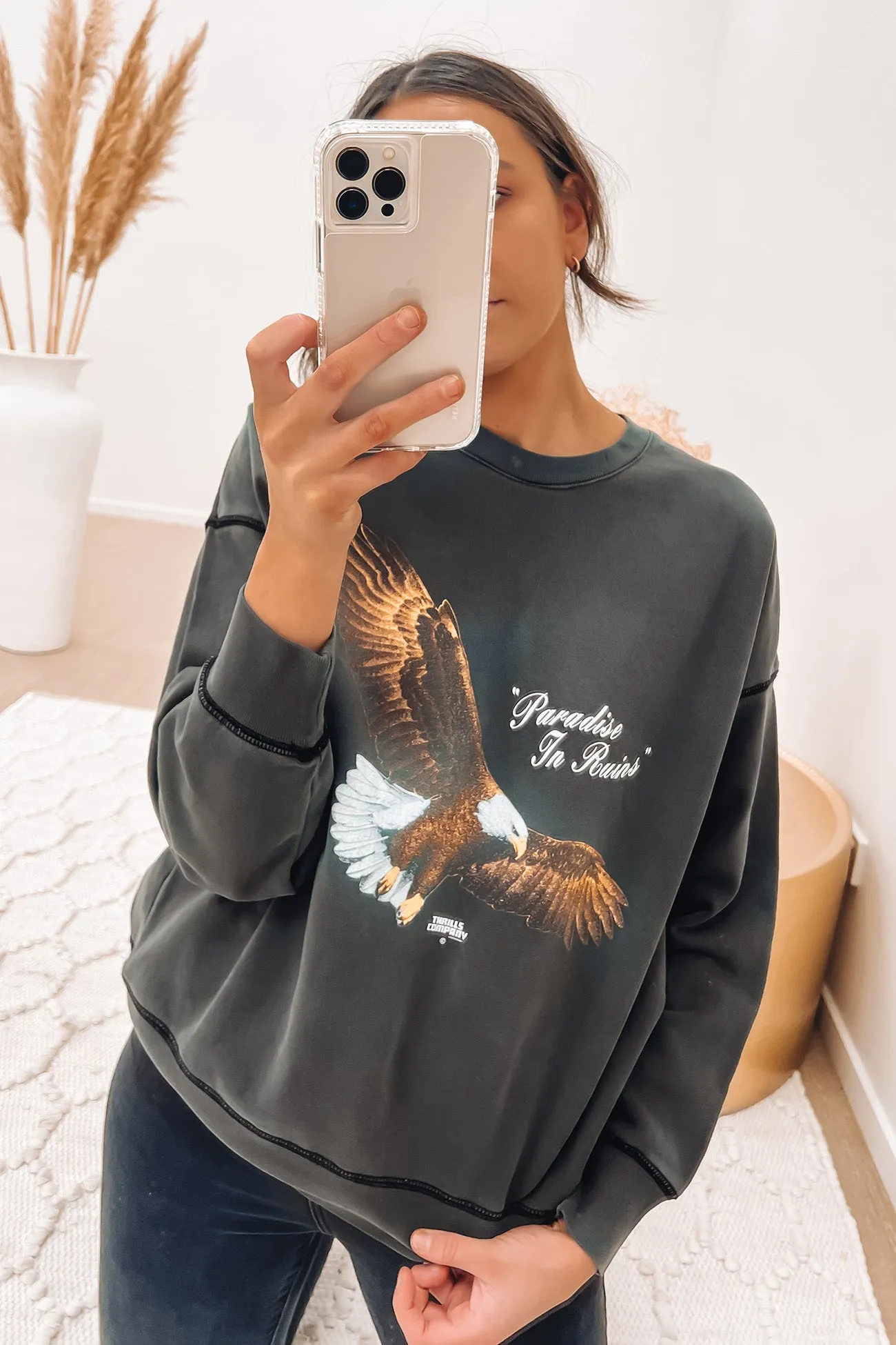 Not In Arizona Anymore Slouch Crew Merch Black