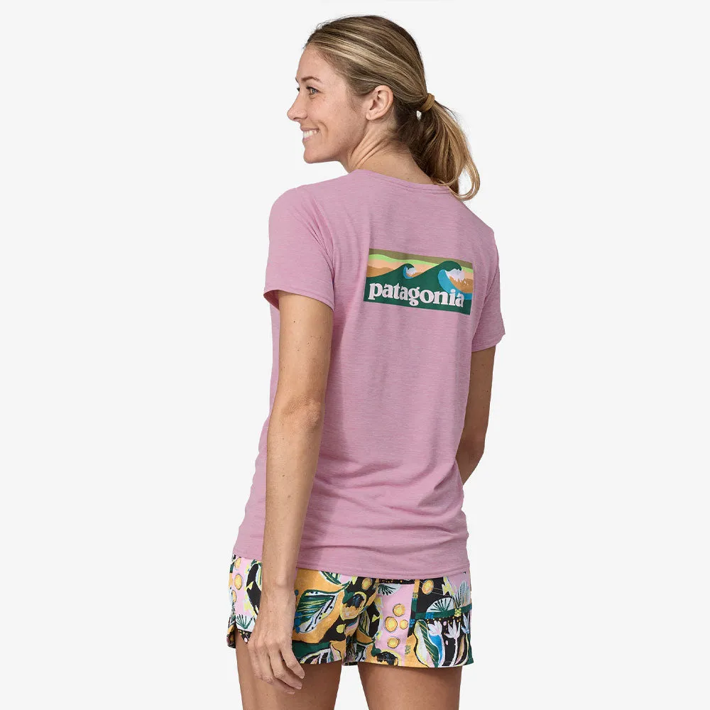 Patagonia Cap Cool T-Shirt  - Boardshort Logo: Milkweed Mauve