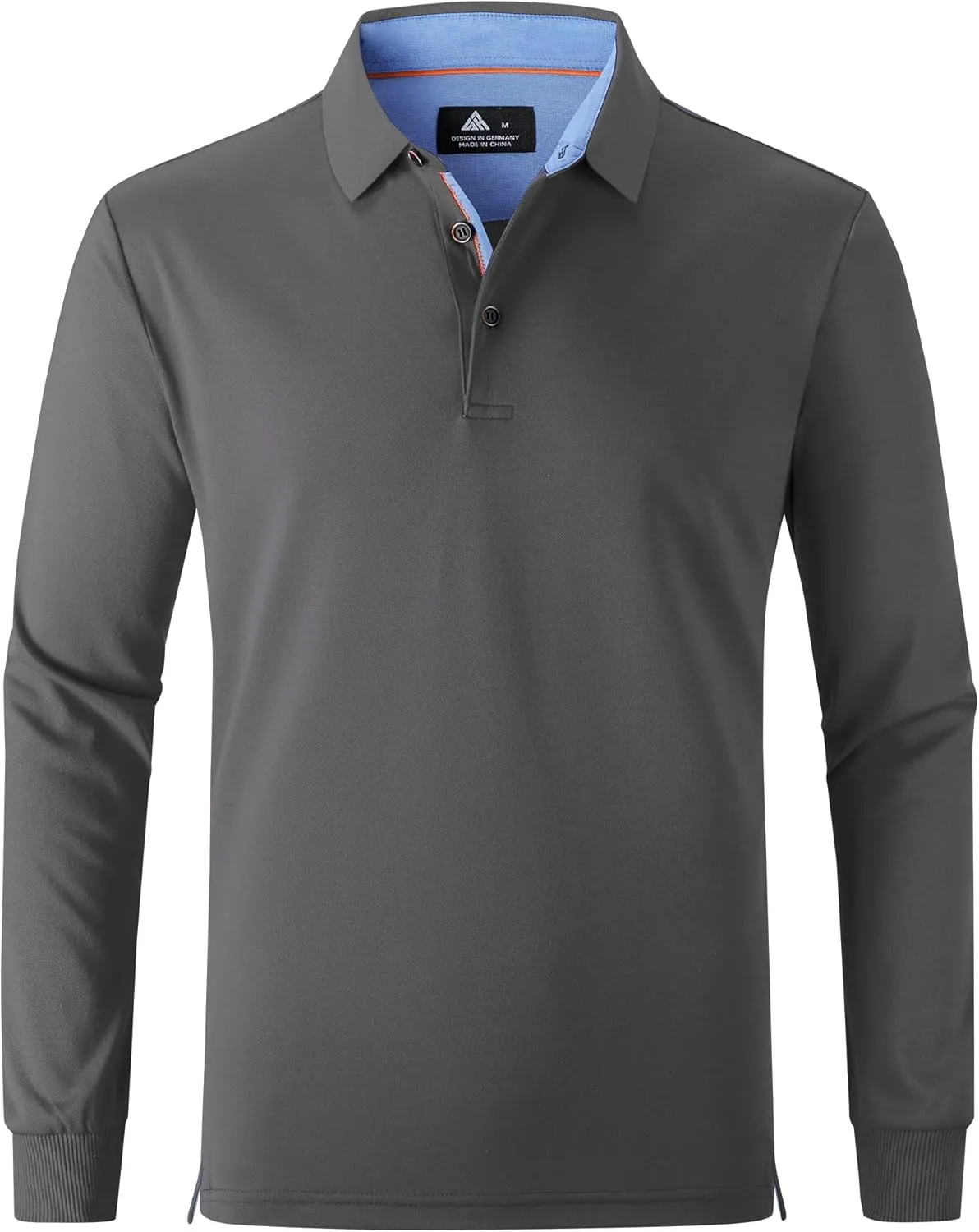 Polo Shirts for Men Long Sleeve Moisture Wicking Golf Polos Casual Travel Performance Collar Shirts