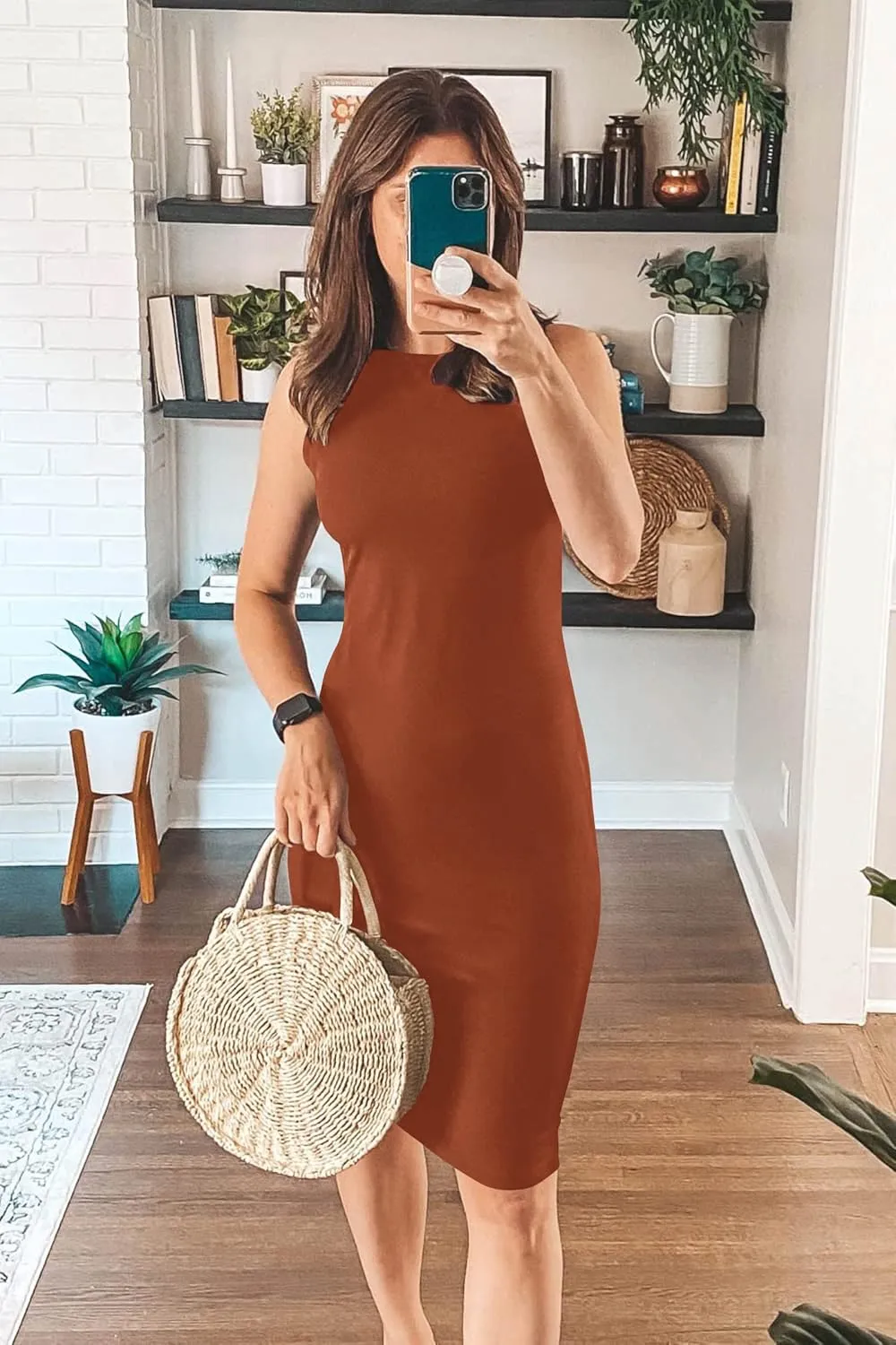 PRETTYGARDEN Women Midi Dress 2025 Summer Casual Vacation Sundress Fitted Spring Sleeveless Bodycon Tank Dresses