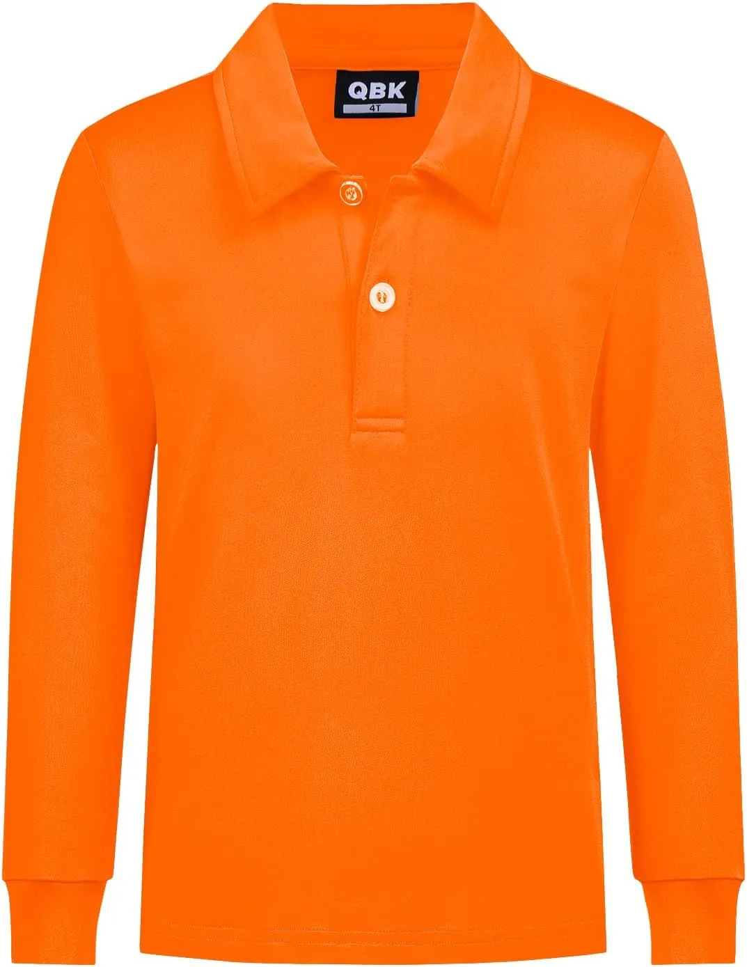 QBK Boys' Performance Polo Kids Collared Golf Shirts Long Sleeve School Uniform for 4T-16Y